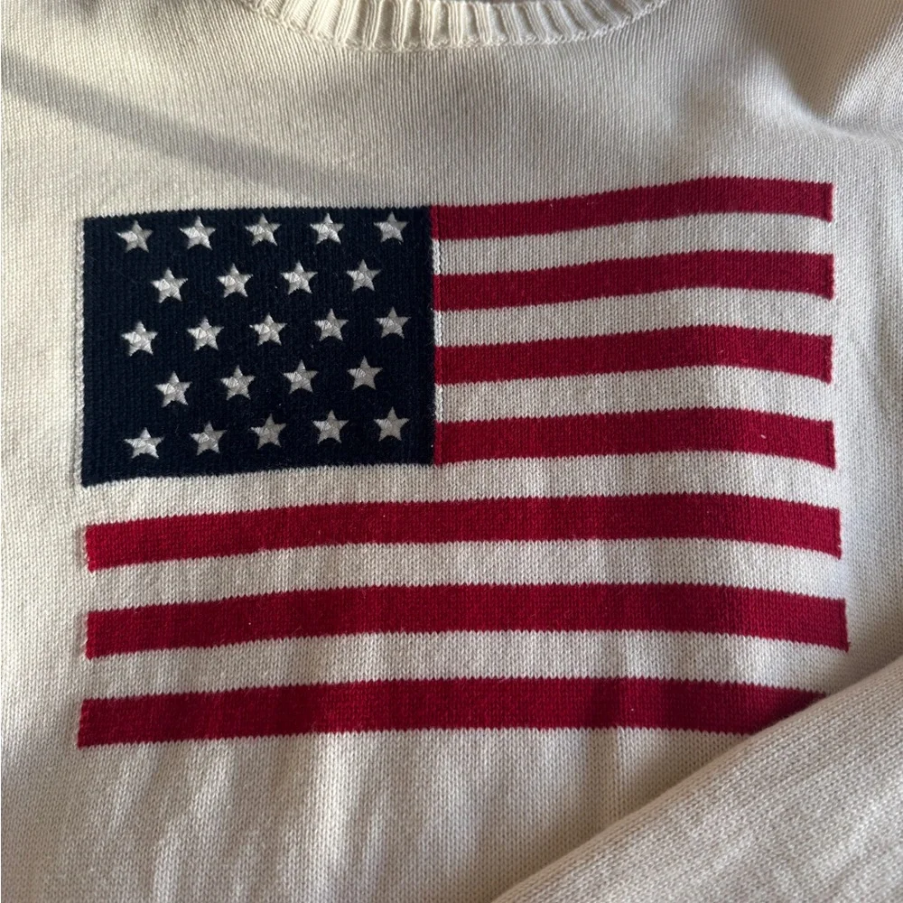 Beige American Flag sweater - Picture 2 of 3